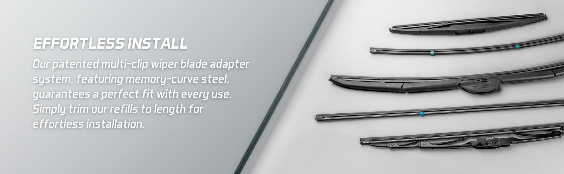 Rear wiper blade, curved and straight wiper refills, flat wiper blade, steel frame wiper blade
