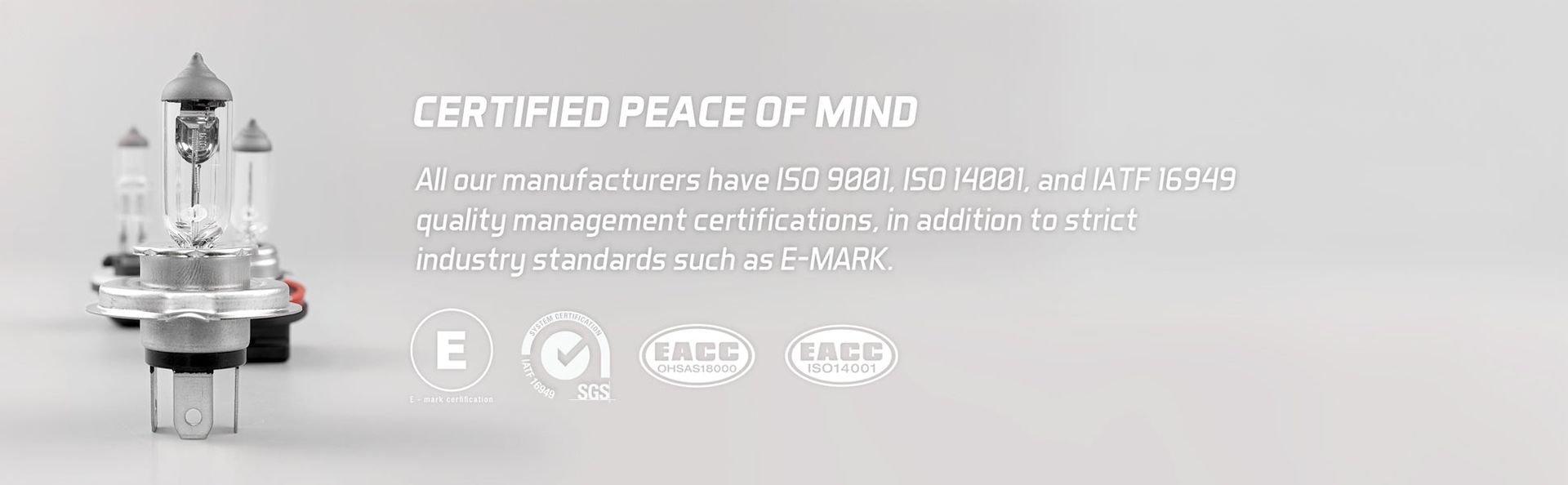 H4 Globe, quality certifications include ISO9001, ISO14001, IATF16949, E-MARK